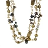 Dyed Pearl Necklace with Sterling Silver Accents