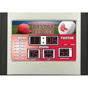 9 MLB Boston Red Sox LED Digital Scoreboard Alarm Clock by 