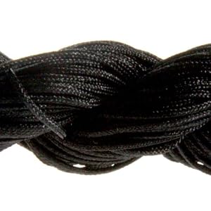 30 Mètres Fil Nylon Cordon bijoux 1 mm pour bracelet perles Shamballa tibétain - Noir