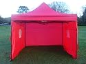 3m x 3m Red Easy Pop-Up Strong Steel Outdoor Gazebo with side panels
