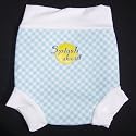 Splash About neoprene Happy Nappy: Blue Gingham Print with White rib, Medium (about 3-8 months)