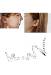 CIShop "Lighting" Asymmetry Diamond Stud Earrings Ear cuff Earrings Elegant Ear Wrap(Hypoallergic)