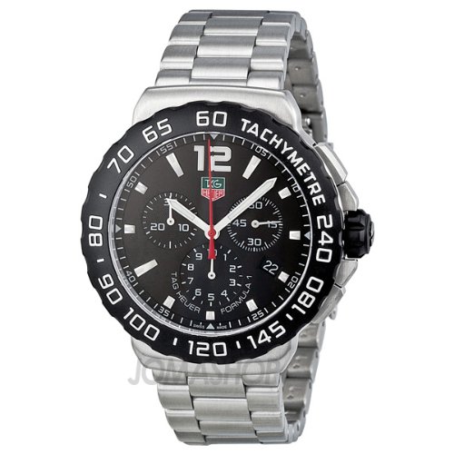 TAG Heuer Mens CAU1110BA0858 Formula 1 Black Dial Chronograph Steel Watch