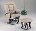 Bone Deluxe Swivel Leatherette Glider Recliner w/Ottoman By Coaster Furniture