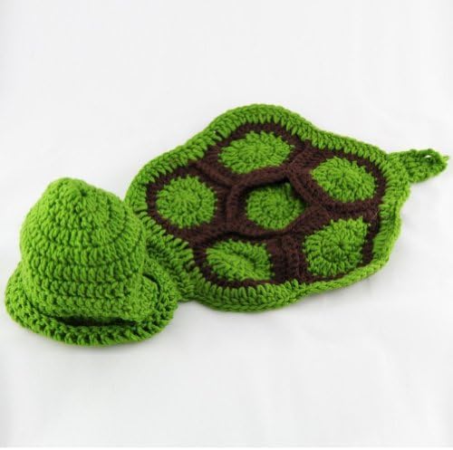 Chenjia Baby Newborn Boy Girl Turtle Tortoise Crochet Cotton Knit Costume Photo 0-6 Months