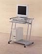 Coaster Contemporary Computer Workstation Office Desk / Table, Silver Finish