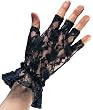 Black Lace Fingerless Costume Gloves - Adult Std.