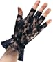 Black Lace Fingerless Costume Gloves - Adult Std.