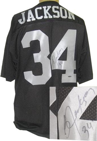 Bo Jackson signed Oakland Raiders Black Russell Athletic Jersey- Tri Star Hologram