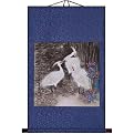 Heron and Flower Wall Art Painting - Blue