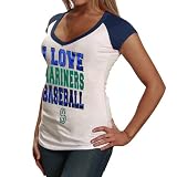 MLB Seattle Mariners Ladies Baby Jersey Raglan Premium T-Shirt - Natural (Small)