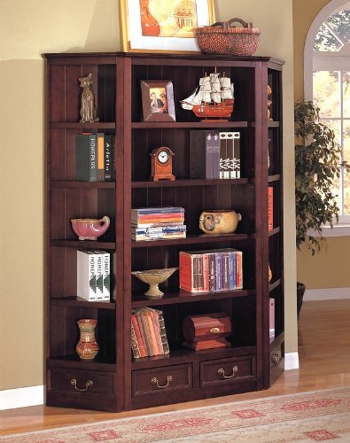 3pcs Louis Philipe Style Cappuccino Finish Storage & Display Bookcase Set