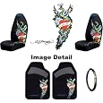 Ed Hardy Peacock Auto Car Truck SUV Accessories Interior Combo Kit Gift Set - 5PC