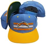 San Diego Chargers Light Blue/Yellow Two Tone Snapback Adjustable Plastic Snap Back Hat / Cap