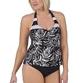 Xhilaration&reg; Plus Peacock Foil Tankini - Silver