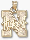 Nebraska Cornhuskers N Huskers Pendant - 14KT Gold Jewelry