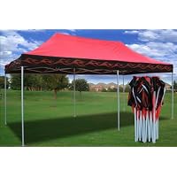 10x20 Pop up 6 Walls Canopy Party Tent Gazebo Ez Red Flame