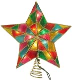 9 Illuminated Glittery Mosaic Star Christmas Tree Topper