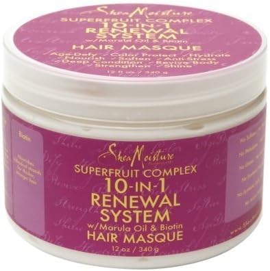 Shea Moisture Super Fruit Complex 10 in 1 Renewal System W/marula Oil & Biotin Hair Masque 12 Oz (Pack of 2) by Sundial Brands LLC