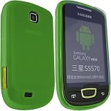 KC-Electronics Samsung Galaxy Mini S5570 Green Gel Skin Case + LCD Screen Protector Guard