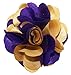 Ted and Jack - Classic Repp Two Tone Silky Flower Lapel Pin Boutonniere in Purple & Gold