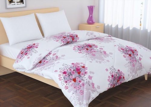 Panache Living Cotton Essential Printed Design Down Alternative Comforter with Diamond Style Quilted Pattern Comforter with TempCool Filling Technology Twin, Violet 60" x 96" inches