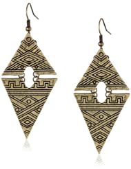 Etched Triangle Ox Earrings