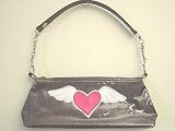 Lux De Ville Handbag Metalic Chain Tote Bag with Winged Heart Tattoo Design