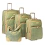 Liz Claiborne Luggage Gwen 4-Piece Luggage Set - Lilac / Lime w/Vachetta