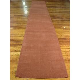 3x20 Salmon Hand Tufted Wool Gabbeh Runner Rug from Runners