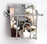 SATIN NICKEL wall mounted MAGAZINE RACK holder caddy