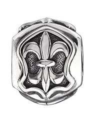 Sterling Silver Kera Triangle Fleur-de-Lis Bead Fits Pandora