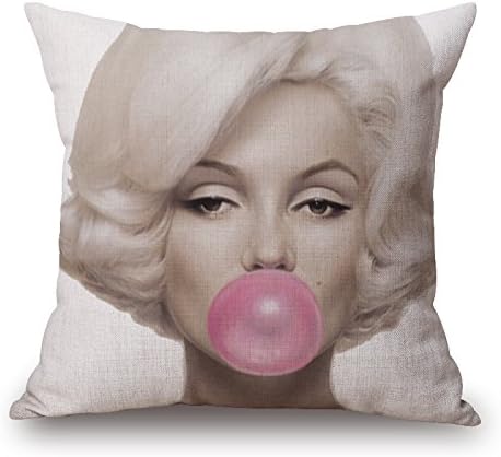 USpiece New Sexy Marilyn Monroe 1 Blowing bubbles Linen Pillow Case Cushion Cover 18"x18"