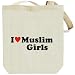 I LOVE Muslim GIRLS Beige Canvas Tote Bag Unisex