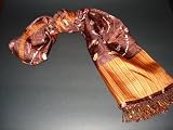 Silk Shawl Milagritos in Brown with Beads