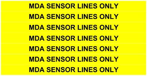 MDA SENSOR LINES ONLY ____Gas Pipe Tubing Labels__ <PACKAGE OF 14 LABELS> 3/8" Height, 6" Width, Black Letters on Yellow Background, TEMPO GAS SYSTEMS High-visibility, Industry-standard Information and Safety Labels