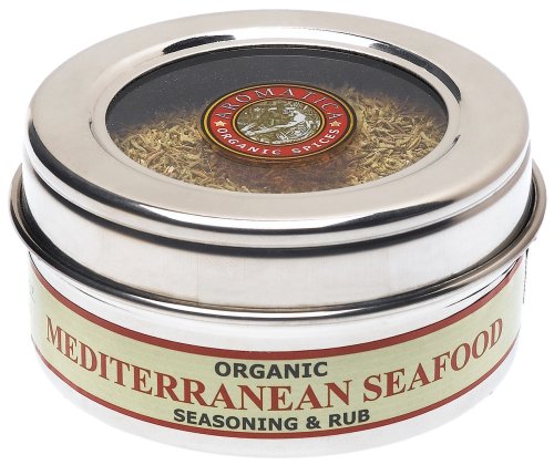 Aromatica Organic Mediterranean Seafood Seasoning & Rub, 1.8-Ounce Tin (Pack of 3) by Aromatica Organics