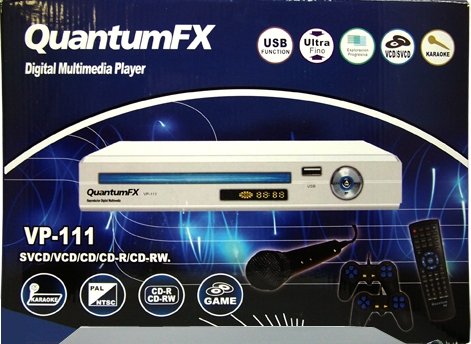pioneer 610av:Quantum Fx VP-110 Multi Region / All Region / Multizone PAL/NTSC DVD / VCD / SVCD / CD / CD-R / CD-RW Player with Front USB, Karaoke Function, Microphone & 2 Game Controllers (PLAYS ALL DVDS FROM ALL OVER THE WORLD, 110-220V FOR WORLDWIDE USE)