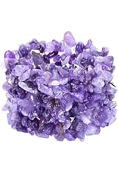Gorgeous Multi Strands Purple Amethyst Stone Chips Stretch Bangle Bracelet