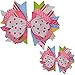 LCLHB 4.5 Inch Dot Polka Stacked Large Bow with Crocodile Hair Clips for Girls 12PCS