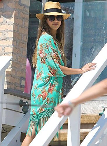 Singlelady Crocheted Nylon Sexy Swimsuit Cover-Up Beach Mini Dress (A-Green)