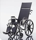 Excel Reclining Wheelchair, 20 Reclining Wheelchair with Elevating, Swing-Away Footrests w/Anti-Tippers 350 lb. Capacity