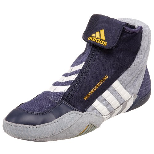 adidas Men's Response Wrestling Shoe,Navy/White/Silver,3.5 M US