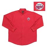 Minnesota Twins MLB Matrix Button Down Shirt (Dark Red)