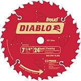 Freud D0724X Diablo 7-1/4 inch 24 Tooth ATB Carbide Framing Saw Blade with 5/8 inch and Diamond Knockout Arbor