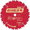 Freud D0724X Diablo 7-1/4-Inch 24 Tooth ATB Carbide Framing Saw Blade with 5/8-Inch and Diamond Knockout Arbor