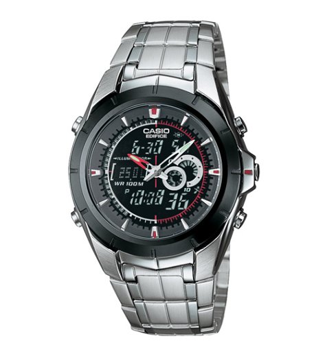 Casio Men's Ana-Digi Edifice Thermometer Bracelet Watch #EFA119BK-1AV