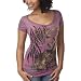 License Juniors Woman Face w/ Gold Metallic Tunic - Hot Pink
