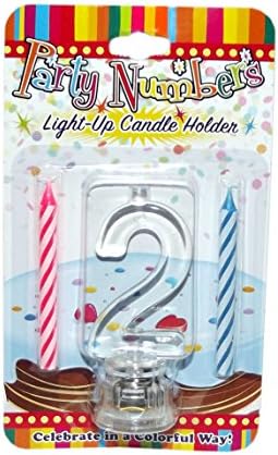 Party Numbers # 2 Light-Up Candle Holder