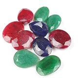 Superb 240.00 Ct Natural Precious Ruby, Emerald & Blue Sapphire Mixed Shape Loose Gemstone Lot